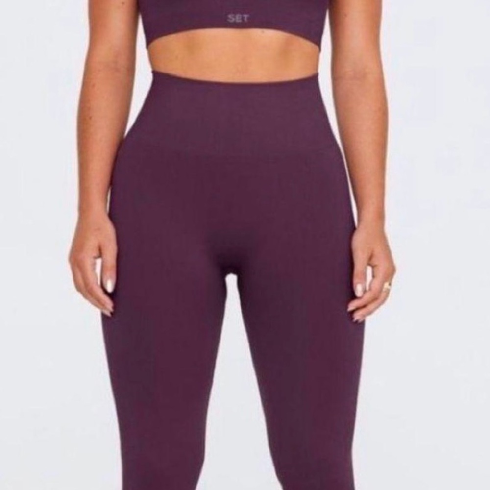 SET Active Sculptflex Compression Plum Purple Leggings - M